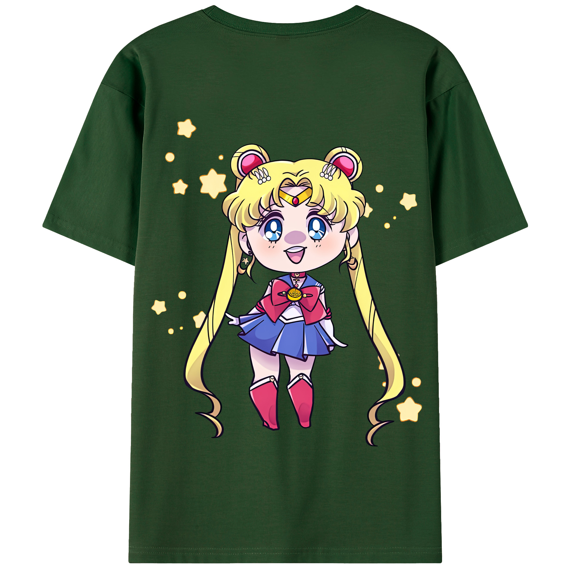 （画像用） 美少女戦士セーラームーン 月野 うさぎ つきの うさぎ Sailor Moon Tsukino Usagi 綿100％半袖Tシャツ（背面プリント）